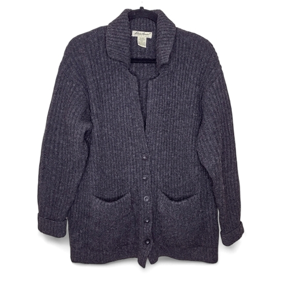 Vintage Eddie Bauer Wool Cardigan Sweater Womens M  Button Front Cabincore - Picture 1 of 6